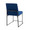 High Back Fuji Contemporary Dining Chair in Black Steel and Blue Velvet- Set of 2 — rear three-quarter view