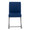 High Back Fuji Contemporary Dining Chair in Black Steel and Blue Velvet- Set of 2 — front view