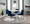 High Back Fuji Contemporary Dining Chair in Black Steel and Blue Velvet- Set of 2 — lifestyle photo 1