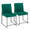 High Back Fuji Contemporary Dining Chair in Black Steel and Green Velvet- Set of 2 — back view (photo 1)