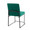 High Back Fuji Contemporary Dining Chair in Black Steel and Green Velvet- Set of 2 — rear three-quarter view