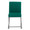High Back Fuji Contemporary Dining Chair in Black Steel and Green Velvet- Set of 2 — front view