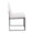 Fuji dining chair in Black Steel, White Velvet, back view, featuring upholstered seat