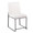 Fuji dining chair in Black Steel, White Velvet, back view, featuring upholstered seat
