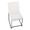 Fuji dining chair in Black Steel, White Velvet, back view, featuring upholstered seat