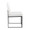 Fuji dining chair in Black Steel, White PU, back view, featuring upholstered seat