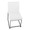 Fuji dining chair in Black Steel, White PU, back view, featuring upholstered seat