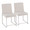 Fuji dining chair in Brushed Stainless Steel, Beige Fabric, back view, featuring upholstered seat