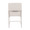 Fuji dining chair in Brushed Stainless Steel, Beige Fabric, back view, featuring upholstered seat