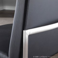 Fuji dining chair in Brushed Stainless Steel, Black PU