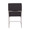 Fuji dining chair in Brushed Stainless Steel, Charcoal Fabric, back view, featuring upholstered seat