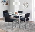 Fuji dining chair in Brushed Stainless Steel, Black Velvet