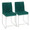 Fuji dining chair in Brushed Stainless Steel, Green Velvet, back view
