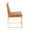 High Back Fuji Contemporary Dining Chair in Gold Metal and Camel Faux Leather- Set of 2 — side view