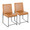 Fuji dining chair in Black Metal, Camel PU, coordinated set view, featuring upholstered seat