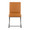 Fuji dining chair in Black Metal, Camel PU, front view, featuring upholstered seat