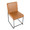 Fuji dining chair in Black Metal, Camel PU, top view, featuring upholstered seat