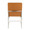 Fuji dining chair in Brushed Stainless Steel, Camel PU, back view, featuring upholstered seat