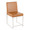 High Back Fuji Contemporary Dining Chair in Brushed Stainless Steel and Camel Faux Leather- Set of 2 — product view
