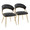 Jie Glam Dining Chair in Gold Metal and Black Faux Leather- Set of 2 — pair view