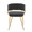 Jie Glam Dining Chair in Gold Metal and Black Faux Leather- Set of 2 — back view