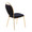 Keyhole dining chair in Gold Metal, Black Velvet, back and side view, featuring velvet design and metal design