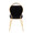 Keyhole dining chair in Gold Metal, Black Velvet, back view, featuring velvet design and metal design