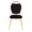 Keyhole dining chair in Gold Metal, Black Velvet, front view, featuring velvet design and metal design