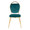 Keyhole Contemporay/Glam Dining Chair in Gold Metal and Green Velvet- Set of 2 — front view