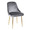Marcel dining chair in Gold Metal, Blue Velvet, product view, featuring upholstered seat