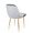 Marcel dining chair in Gold Metal, Blue Velvet, featuring upholstered seat