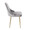 Marcel dining chair in Gold Metal, Silver Velvet, side view