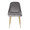 Marcel dining chair in Gold Metal, Silver Velvet, front view