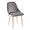 Marcel Contemporary/Glam Dining Chair with Gold Frame and Silver Velvet Fabric- Set of 2 — product view