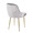Marcel Contemporary/Glam Dining Chair with Gold Frame and Silver Velvet Fabric- Set of 2 — rear three-quarter view