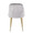 Marcel Contemporary/Glam Dining Chair with Gold Frame and Silver Velvet Fabric- Set of 2 — back view