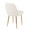 Marcel Contemporary/Glam Dining Chair with Gold Frame and White Faux Leather- Set of 2 — rear three-quarter view