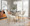 Marcel Contemporary/Glam Dining Chair with Gold Frame and White Faux Leather- Set of 2 — lifestyle photo 3