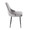 Marcel dining chair in Black Metal, Silver Velvet, side view, featuring upholstered seat