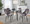 Marcel dining chair in Black Metal, Silver Velvet, featuring upholstered seat