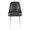 Marcel dining chair in Chrome, Grey PU, front view, featuring upholstered seat
