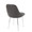 Marcel Contemporary Dining Chair with Chrome Frame and Grey Faux Leather- Set of 2 — rear three-quarter view
