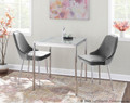 Marcel dining chair in Chrome, Silver Velvet
