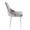 Marcel dining chair in Chrome, Silver Velvet, side view