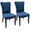 Olivia dining chair in Espresso Wood, Navy Blue Velvet, coordinated set view, featuring upholstered seat