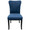 Olivia dining chair in Espresso Wood, Navy Blue Velvet, front view, featuring upholstered seat