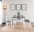 Oregon dining chair in Vintage White Metal, Espresso Bamboo
