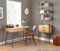 Outlaw accent chairs & seating in Black Metal, Brown PU, Grey Fabric