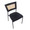 Tania dining chair in Black Metal, Black PU, Rattan, top view, featuring rattan design and metal design