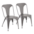Austin Industrial Dining Chair in Matte Grey- Set of 2 — pair view